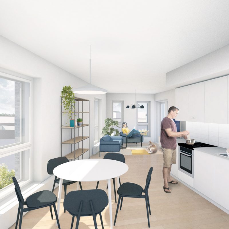 Haso asumisoikeus uudiskohde Postiljooninkatu10 havainnekuva asunnosta